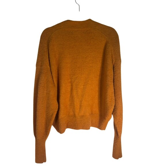 Urban Outfitters Cardigan Sweater Warm Fuzzy Orange Button Front Oversized - Picture 3 of 11